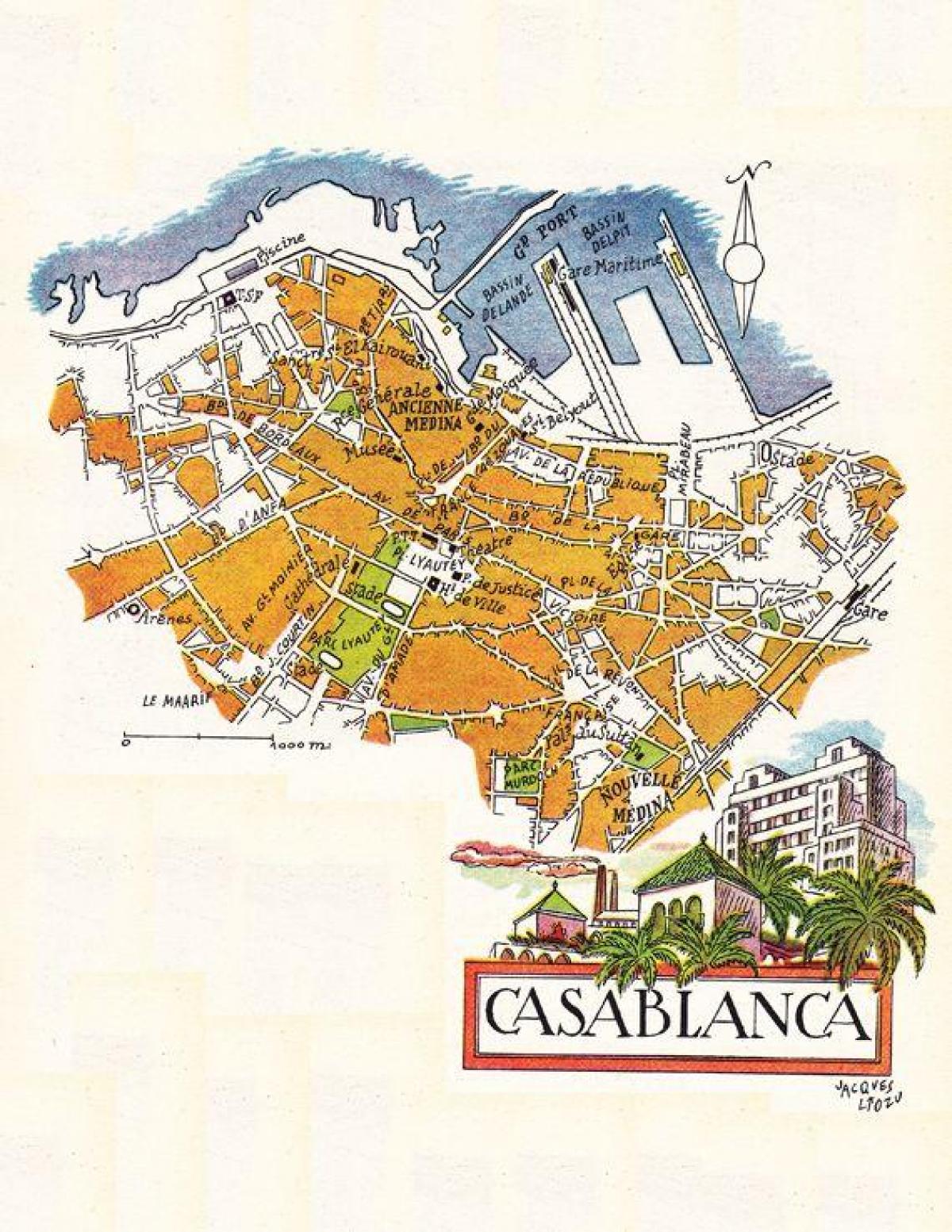 カサブランカのアンティークマップ